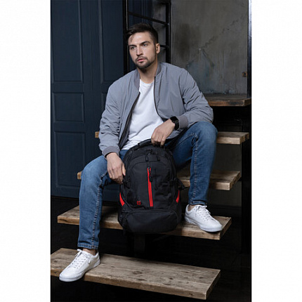 Рюкзак GERMANIUM "S-03" универсальный, с отделением для ноутбука, увеличенный объем, черный, 46х32х26 см, 226949