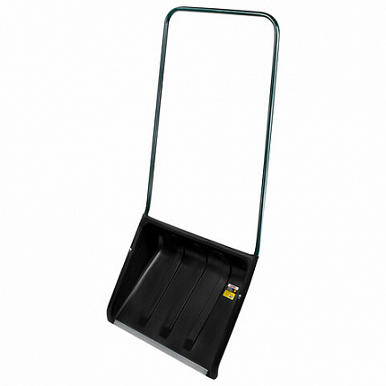 Лопата снеговая СКРЕПЕР 58х45 см пластиковый ЧЕРНЫЙ, алюминиевая планка, рукоятка 100 см, прочный, ГРАНДМАСТЕР, 700343