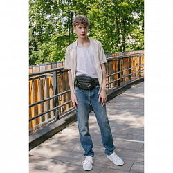 Сумка на пояс HEIKKI PROMPT (ХЕЙКИ), 2 отделения, регулируемый ремень, карман-антивор, черная, 37х14х5 см, 273928