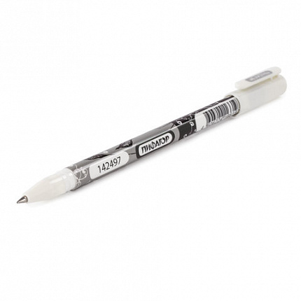 Ручка стираемая гелевая ПИФАГОР, ЧЕРНАЯ, корпус двухцветный, узел 0,5 мм, линия письма 0,35 мм, 142497