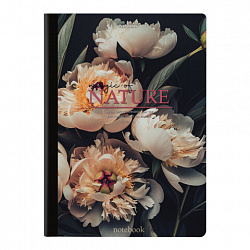 Тетрадь А4 96 л. BRAUBERG, на сшивке с корешком, клетка, обложка картон, "Flowers", 405286