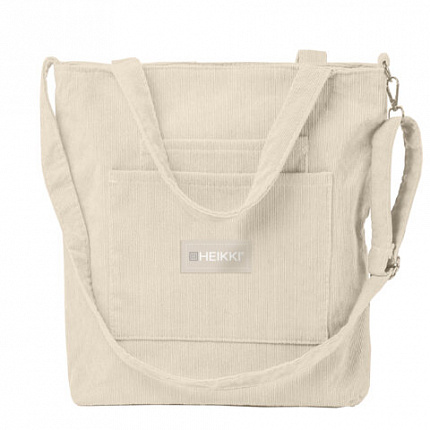 Сумка-шоппер HEIKKI, вельвет, карманы, 35х30 см, бежевый, 272438