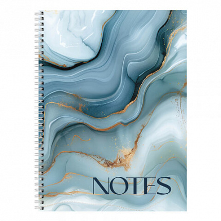 Тетрадь А4, 120 л., BRAUBERG, гребень, клетка, глянцевый лак, Мрамор, 405641