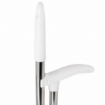 Совок для мусора КОМПЛЕКТ щетка + 2 рукоятки по 80 см, бело-серый, регулируемый углол щетки, разборный, колорбокс, LAIMA, 608953