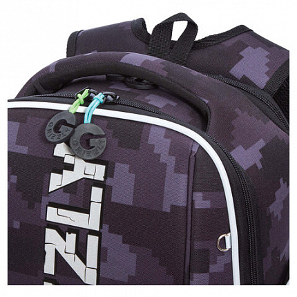 Ранец GRIZZLY анатомическая спинка, с бейджем, для мальчиков, "CUBES", 36х29х18 см, RAf-593-5/1