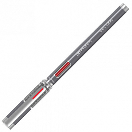 Ручка гелевая BRAUBERG "GEL ONE", КРАСНАЯ, стандартный узел 0,5 мм, линия письма 0,35 мм, 144038