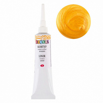 Контур акриловый универсальный "Декола", туба 18 мл, золотой, Невская Палитра, 13603965