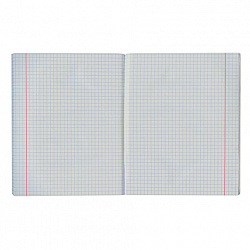 Тетрадь бумвинил, синий, А5, 96 л., скоба, офсет №2, ЭКОНОМ, клетка с полями, STAFF, 402019