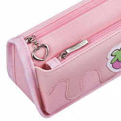 Пенал мягкий BRAUBERG, 2 отделения, полиэстер, "Strawberry shortcake", розовый, 21х9х6 см, 271577