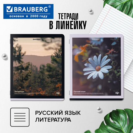 Тетради предметные, КОМПЛЕКТ 12 ПРЕДМЕТОВ, 48 л., матовая ламинация, BRAUBERG, "ПРИРОДА", 405606