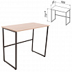 Стол BRABIX "SMART CD-020", 900х500х770 мм, ЛОФТ, металл/ЛДСП ясень шимо светлый, каркас черный, 641949