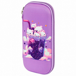 Пенал ЮНЛАНДИЯ, 1 отделение, карман, полиэстер/EVA, 22х10х5 см, "Bubble tea", 273190