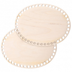 Донышки деревянные для вязания овальные, 2 шт., 20х15 см, BRAUBERG HOBBY, 665319