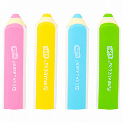 Ластики фигурные BRAUBERG KIDS "Карандашики", НАБОР 4 ШТУКИ, пакет, 271996