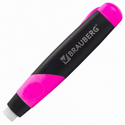 Ластик выдвижной BRAUBERG "REWIND", 112х21х24 мм, белый, пластиковый держатель ассорти, 223593