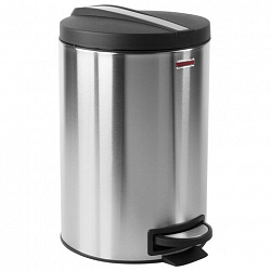 Ведро мусорное с педалью 12 литров "Modern", МАТОВОЕ, нержавеющая сталь, со съемным внутренним ведром, LAIMA, 232264