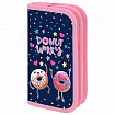 Пенал ПИФАГОР, 2 отделения, ламинированный картон, 19х11 см, "Comic donuts", 273482