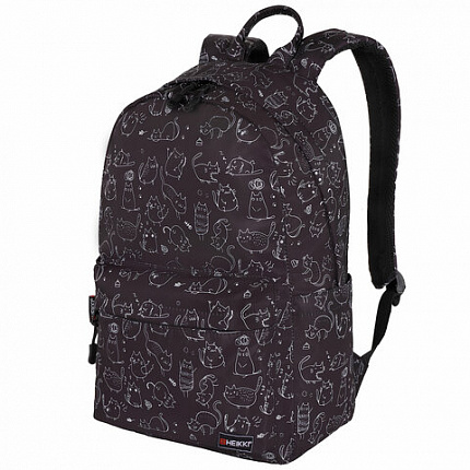 Рюкзак HEIKKI DREAM (ХЕЙКИ) универсальный, с карманом для ноутбука, эргономичный, "Crazy cats", 42х26х14 см, 273853