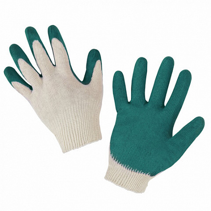 Перчатки хлопчатобумажные износостойкие ОДИНАРНЫЙ облив, 13 класс, КОМПЛЕКТ 100 ПАР, LAIMA ЛЮКС, 608672