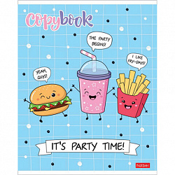 Тетрадь А5, 48 л., HATBER, скоба, клетка, обложка картон, "Пришла еда" (микс в спайке), 068336, 48Т5лВ1