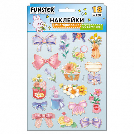 Наклейки объемные "Вдохновение", 19х15 см, ассорти 12 видов, FUNSTER (ФАНСТЕР), 666088
