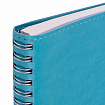 Бизнес-тетрадь на гребне А5 148x218 мм, BRAUBERG "Office PRO", под кожу, клетка, 80 л., бирюзовая, 111043