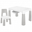 Стол детский + стул BRABIX KIDS CS-003, 2-7 лет, пластик белый + серый, 533292
