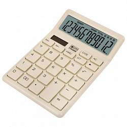 Калькулятор настольный BRAUBERG CH-12-BG (153х103 мм), 12 разрядов, двойное питание, бежевый, 272960