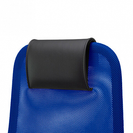 Кресло офисное МЕТТА "SU-B-8" хром, ткань-сетка, сиденье мягкое, синее