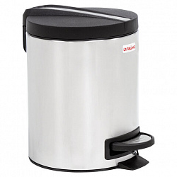 Ведро мусорное с педалью 5 литров "Modern", МАТОВОЕ, нержавеющая сталь, со съемным внутренним ведром, LAIMA, 606301