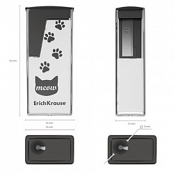 Точилка ERICH KRAUSE "City Meow", с контейнером, пластиковая, корпус ассорти, 61543