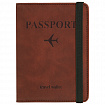 Обложка для паспорта и документов с защитой от считывания, 9 карманов, резинка, экокожа, коричневая, BRAUBERG, 238751