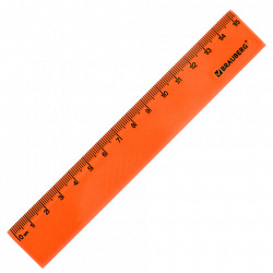 Линейка пластиковая 15 см, BRAUBERG "NEON", ассорти, пакет, 210750