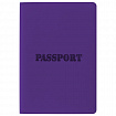 Обложка для паспорта, мягкий полиуретан, "PASSPORT", фиолетовая, STAFF, 237608