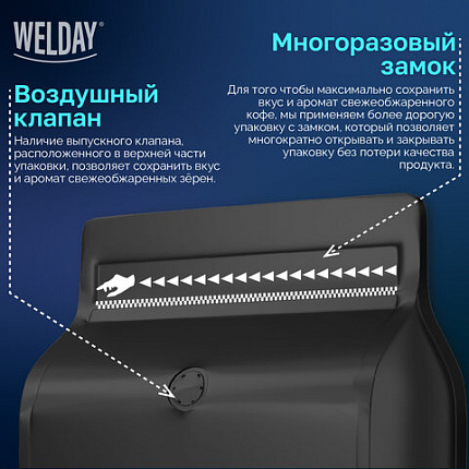 Кофе в зернах WELDAY (ВЭЛДЭЙ) "ESPRESSO Barista" 1 кг, 623438, УТ000015165