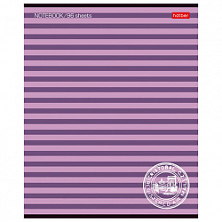 Тетрадь А5, 96 л., HATBER, скоба, линия, обложка картон, "ПОЛОСОЧКИ" (микс), 033678, 96Т5B2