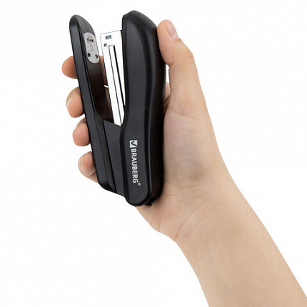 Степлер №24/6, 26/6 BRAUBERG "SX-39", до 25 листов, черный, 228590