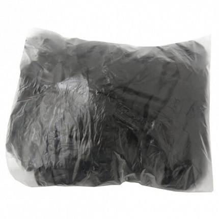 Бахилы, КОМПЛЕКТ 100 шт. (50 пар), ЭКСТРА, 39х14 см, двойная резинка, 30 мкм, 3,6 г, черные, ELEGREEN, ПНД-15/2р-Ч