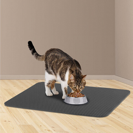 Коврик EVA / ЭВА универсальный 50х67см ячеистый (СОТЫ) применим для сушки посуды, кухни, ванной, прихожей, животных, цвет СЕРЫЙ LAIMA,608713