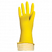 Перчатки МНОГОРАЗОВЫЕ латексные ЛЮБАША "ЭКОНОМ", хлопчатобумажное напыление, размер 7-8, M (средний), желтые, вес 30 г, 603784