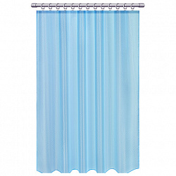 Шторка для ванной ПОЛИЭСТЕР, 180х200 см, кольца в комплекте, ГОЛУБОЙ БРИЛЛИАНТ, PRIMILA (ПРИМИЛА), 700096