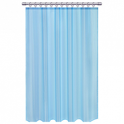Шторка для ванной ПОЛИЭСТЕР, 180х200 см, кольца в комплекте, ГОЛУБОЙ БРИЛЛИАНТ, PRIMILA (ПРИМИЛА), 700096