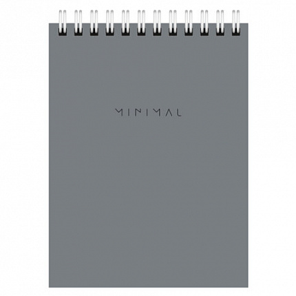 Блокнот МАЛЫЙ ФОРМАТ А6 108х145 мм, 40 л., гребень, картон, клетка, BRAUBERG "Minimal Classic", 116428