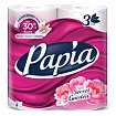 Бумага туалетная бытовая, спайка 4 шт., 3-слойная (4х16,5 м), PAPIA, аромат "Таинственный сад", 5080741