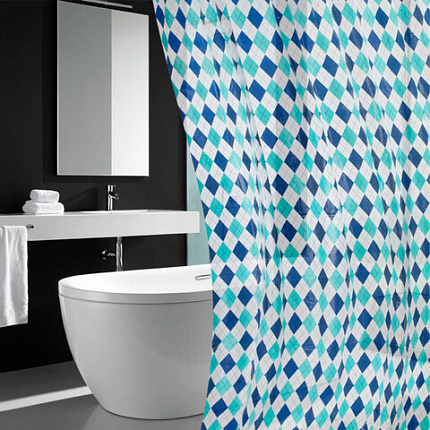 Шторка для ванной PEVA, 180х180 см, кольца в комплекте, дизайн ассорти, УЗОРЫ, WBZ (ВБЗ), 700068