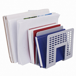 Лоток-сортер для бумаг BRAUBERG "Radikal", 3 отделения, 207х212х165 мм, сетчатый, серый, 235365