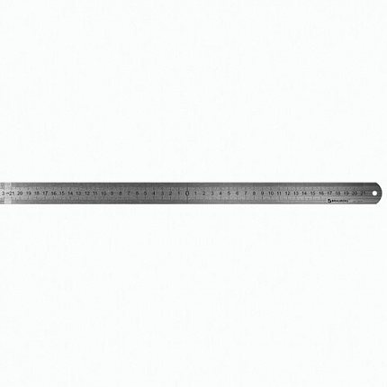 Линейка металлическая 50 см, BRAUBERG, европодвес, 210310