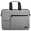 Сумка портфель HEIKKI NOVATION (ХЕЙКИ) с отделением для ноутбука 13-14", багажная лента, серая, 28х38х3 см, 272592