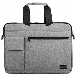 Сумка портфель HEIKKI NOVATION (ХЕЙКИ) с отделением для ноутбука 13-14", багажная лента, серая, 28х38х3 см, 272592