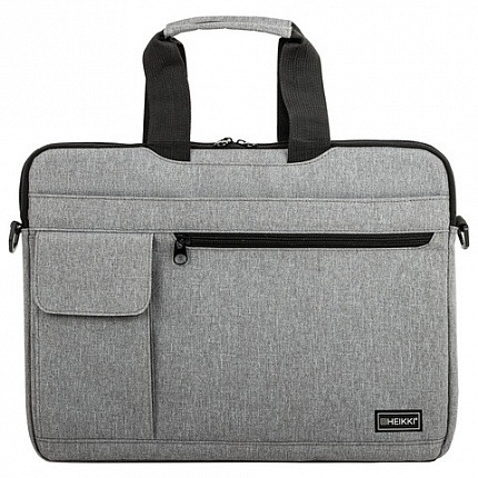 Сумка портфель HEIKKI NOVATION (ХЕЙКИ) с отд. для ноутбука 13-14", светло-серая, 28х38х3 см, 272592
